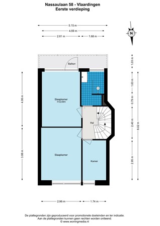 Floorplan - Nassaulaan 58, 3135 ZK Vlaardingen